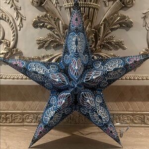 NWT Blue and Pink Decorative 21” Hanging Star